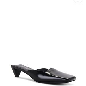 Jeffrey Campbell Black Patent Square-Toe Mule